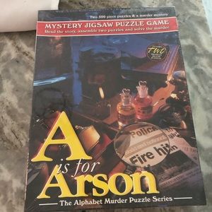 A is for Arson mystery puzzle